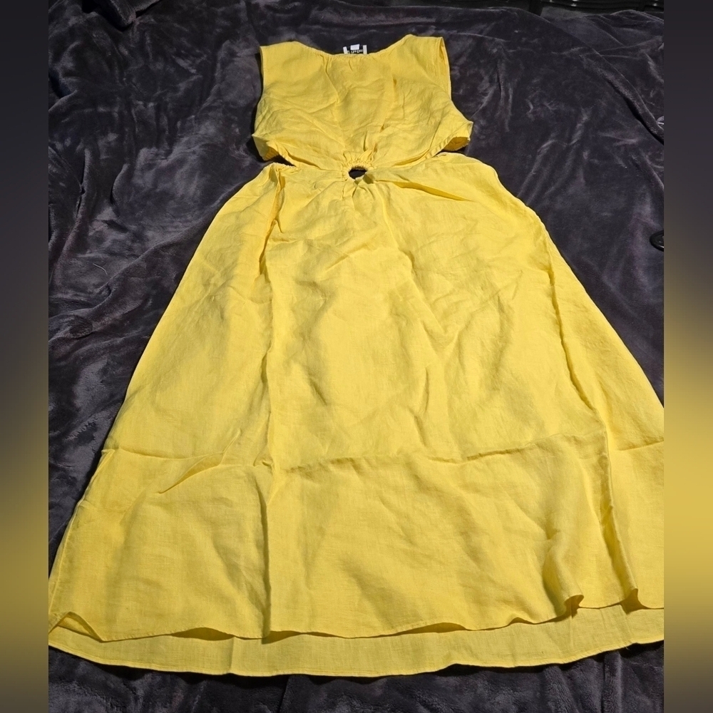 The Drop Women's Sade Linen Cut Out Midi #718 - Picture 4 of 11